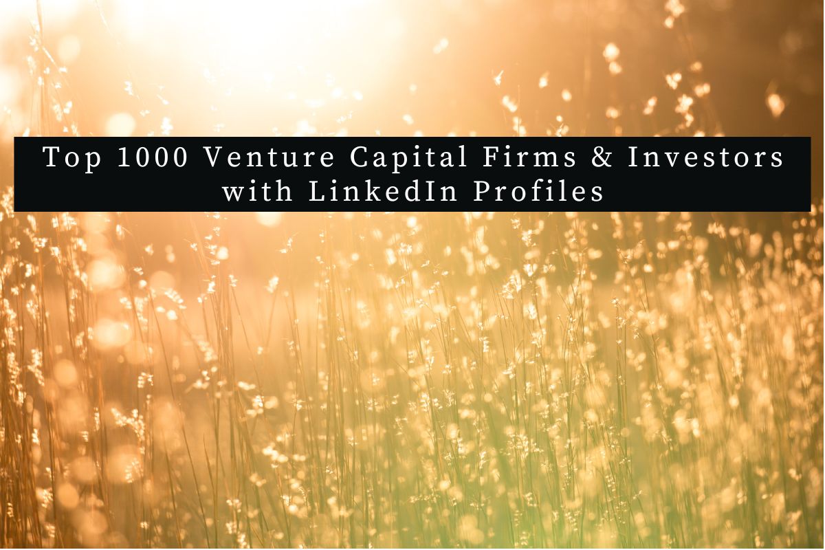 A List of 1000 Venture Capital Firms & Investors with LinkedIn Profiles